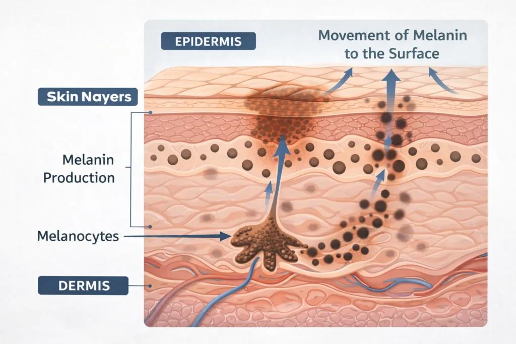 pigmentation looks worse before improving during treatment phase on face